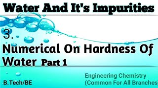 Numericals to calculate Hardness in water Part I II calculation of hardness of water [upl. by Rieger]