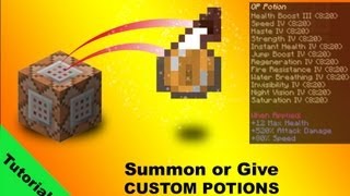 Tutorial Custom potions using give and summon commands in minecraft 17 [upl. by Aettam497]