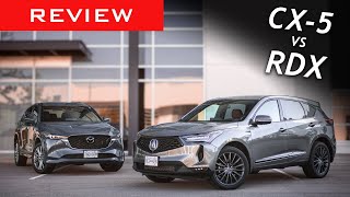 Comparison 2022 Acura RDX ASpec vs 2022 Mazda CX5 Turbo [upl. by Adnawaj]