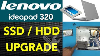 Lenovo Ideapad 320 SSD HDD Upgrade  Step by Step [upl. by Enelear]