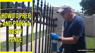 HOW TO PAINT A RUSTY METAL FENCE [upl. by Nylarak]