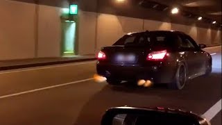 BMW M5 E60 V10 Supercharger 360kmh Autobahn amp Tunnel SOUND [upl. by Savick]