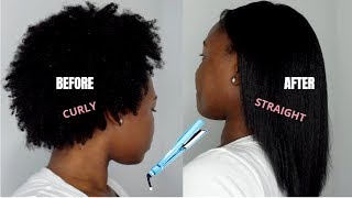 HOW TO STRAIGHTEN 4C NATURAL HAIR [upl. by Ahsinyd]