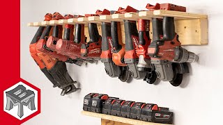 Cordless Drill and Tool Storage Rack  Shop Organization [upl. by Devinne]