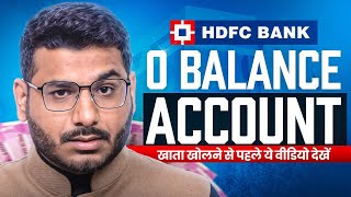 HDFC Zero Balance Account Opening Online [upl. by Ymerej]