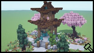 Minecraft How to build an Asian style Gazebo  Tutorial [upl. by Esojnauj576]