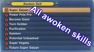 Dragon ball xenoverse 2  all awoken skills [upl. by Lerad]