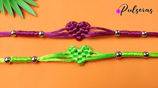 Cómo hacer pulsera de hilo fácil y rápida  Paso a Paso  DIY Macrame  Paracord Heart Bracelet [upl. by Revert]