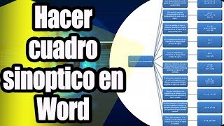 Como hacer un cuadro sinoptico en word [upl. by Esenej236]