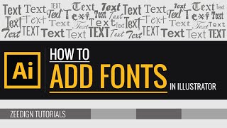 How to add fonts to Illustrator  Quick amp Simple Method  Zeedign Tutorials [upl. by Nathanael429]