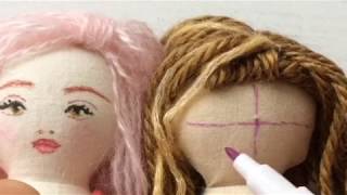 Cloth Doll face tutorial 01 [upl. by Oralle]