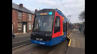 Sheffield Tram Train  Halfway PampR to Malin Bridge Full Route [upl. by Tesler74]