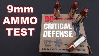 AMMO TEST 9mm Hornady Critical Defense [upl. by Llerreg]