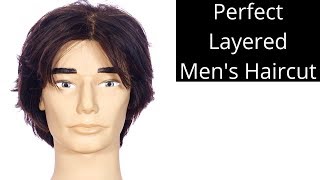 Perfect Layered Mens Haircut Tutorial  TheSalonGuy [upl. by Cassy569]