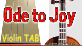 Ode to Joy  Violin  Play Along Tab Tutorial [upl. by Eenehs]