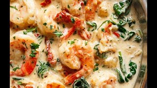 Creamy Garlic Butter Tuscan Shrimp [upl. by Annodal]