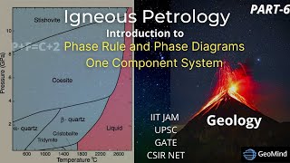 Phase Rule and Phase Diagrams  One Component System  Igneous Petrology  Geology  GATE  NET JAM [upl. by Fiorenza]