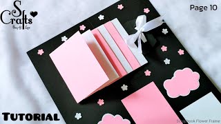 Scrapbook Tutorial ✂️ Page 10 Flower Frame Handmade gift making  Scrapbook making ideas  S Crafts [upl. by Ordnagela795]