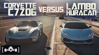 Corvette C7 Z06 vs Lamborghini Huracan LP6104  Roll Race [upl. by Dixil534]