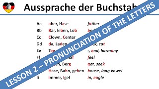 How to pronounce letters in german Lesson 2  Complete A1B1 Course  Aussprache Buchstaben [upl. by Agemo]