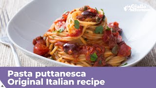 PASTA PUTTANESCA  Original Italian recipe [upl. by Aronid]