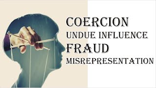 Coercion Undue Influence Fraud Misrepresentation  Indian Contract Act 1872  Law Guru [upl. by Alley858]