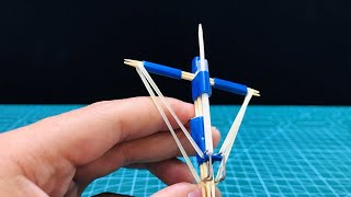 1 INVENTIONToothpick crossbowHow to make a crossbow with toothpicks [upl. by Aleel]