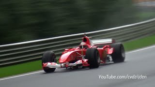 Ferrari F1 V8 amp V10  Close Call Fly Bys SUPER Sounds [upl. by Scrope]