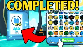 COMPLETED Pet Collection amp MAX PETS EQUIPPED in Pet Simulator X [upl. by Linneman]