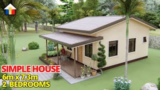 SIMPLE HOUSE DESIGN IDEA  2  BEDROOM BUNGALOW HOUSE [upl. by Cathy]