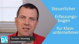 Fragebogen vom Finanzamt für Kleinunternehmer selber ausfüllen Erfassungsbogen [upl. by Ahtikal]