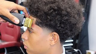 HAIRCUT TUTORIAL TAPER WITH LONG CURLY HAIR [upl. by Nnaitsirhc70]