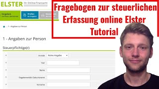 Fragebogen zur steuerlichen Erfassung 2024 online Elster [upl. by Weig]