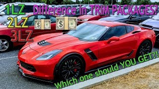 DETAILED look at C7 CORVETTE Z06 TRIM PACKAGES 1LZ 2LZ and 3LZ [upl. by Stovall]