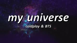 Coldplay amp BTS  My Universe Lyrics [upl. by Sucramad]