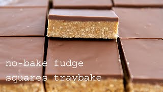 NoBake Fudge Squares Traybake  traybakes amp more [upl. by Nahttam]