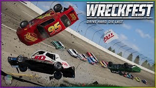 Lightning McQueen at Talladega  Wreckfest  NASCAR Legends Mod [upl. by Antonin995]