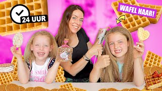 24 UUR ALLES MET WAFELS DOEN CHALLENGE ♥DeZoeteZusjes♥ [upl. by Dibbrun79]