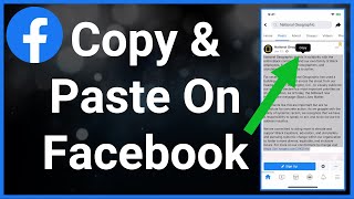 How To Copy amp Paste On Facebook [upl. by Loesceke]