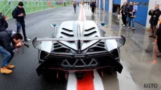 Lamborghini Veneno on track  Accelerations Powerslides and Start Up [upl. by Alsworth]