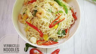 Easy StirFry Vermicelli Noodles  Fried Noodles [upl. by Weiler]