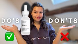 HOW TO PROPERLY USE THE ORDINARY NIACINAMIDE SERUM  Dos and Donts [upl. by Onailime]