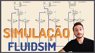 SIMULAÇÃO PNEUMÁTICA no FLUIDSIM  ABCABC [upl. by Sutherlan670]