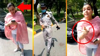 Islamabad Woman misbehaves with traffic police officer [upl. by Nodnyl]