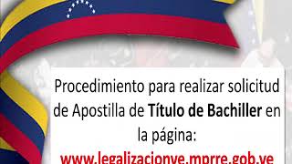 Solicitud de Apostilla de Título de Bachiller [upl. by Alimaj]