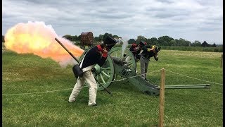 WATERLOO reenactment CANNON FIRE 1815 [upl. by Moureaux]