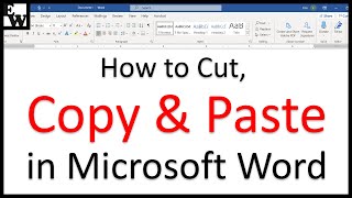 How to Cut Copy and Paste in Microsoft Word [upl. by Wilona]