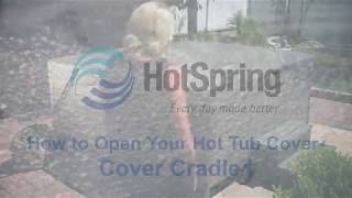 How to Use Your Hot Tub Cover Lifter – Hot Spring® CoverCradle® [upl. by Nekciv]