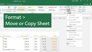 Move or copy worksheets in Microsoft Excel [upl. by Bertina]