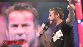 CM Punk challenges Brock Lesnar to a match at SummerSlam Raw July 22 2013 [upl. by Erastus382]